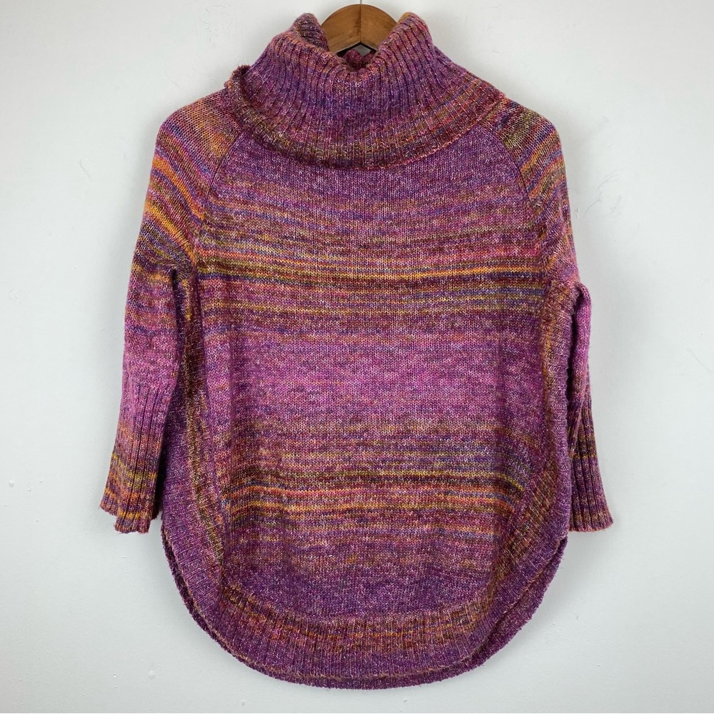 Ponsesa size Medium Women’s Multicolor 3/4 Sleeve Cowl Neck Turtleneck Sweater